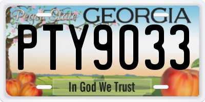 GA license plate PTY9033