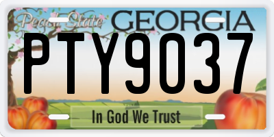 GA license plate PTY9037