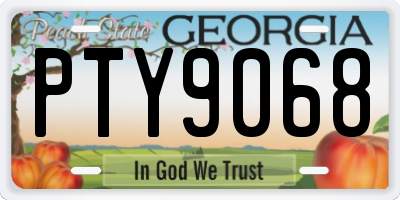 GA license plate PTY9068