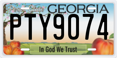 GA license plate PTY9074