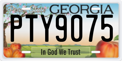 GA license plate PTY9075
