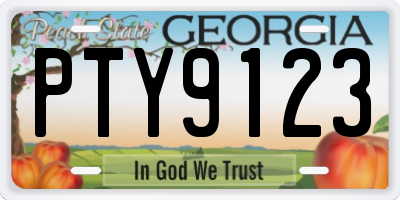 GA license plate PTY9123