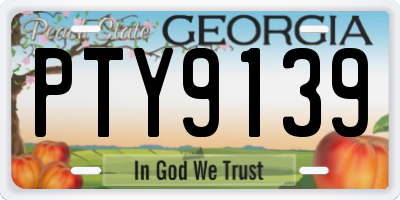 GA license plate PTY9139