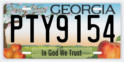 GA license plate PTY9154