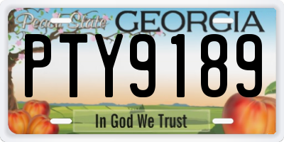 GA license plate PTY9189