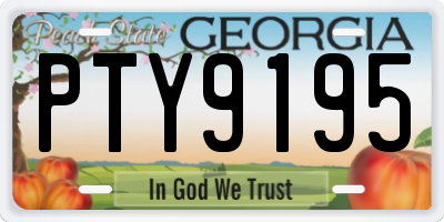 GA license plate PTY9195