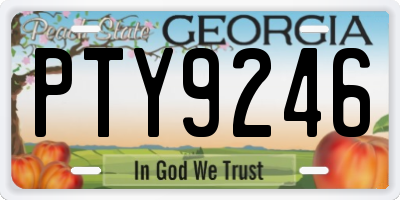 GA license plate PTY9246