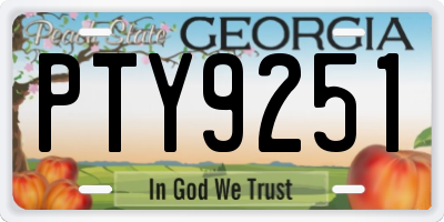 GA license plate PTY9251