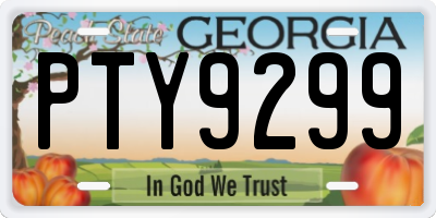 GA license plate PTY9299