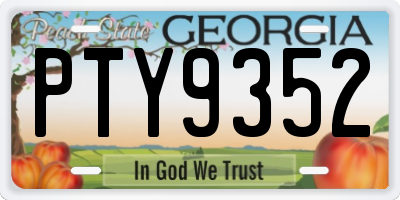 GA license plate PTY9352