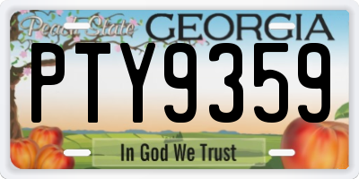 GA license plate PTY9359