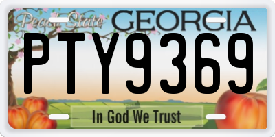 GA license plate PTY9369