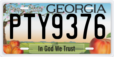 GA license plate PTY9376