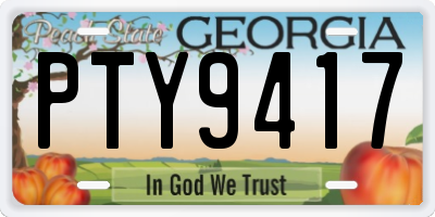 GA license plate PTY9417