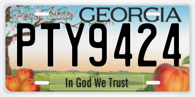 GA license plate PTY9424