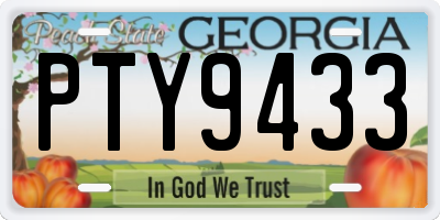 GA license plate PTY9433