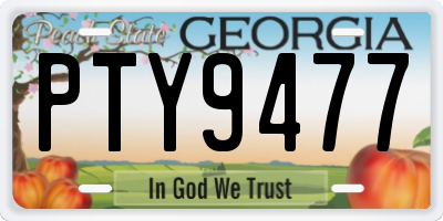 GA license plate PTY9477