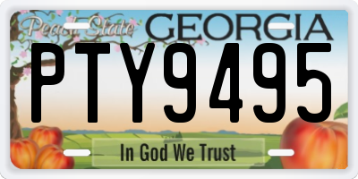 GA license plate PTY9495