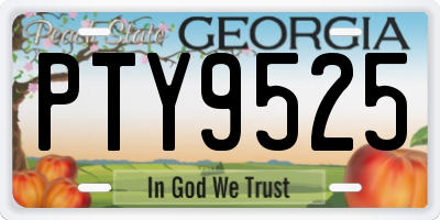 GA license plate PTY9525