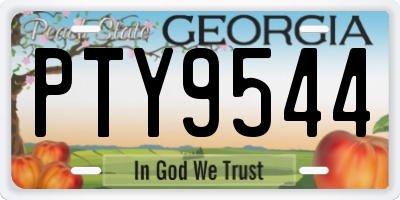 GA license plate PTY9544