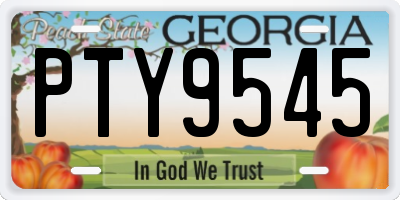 GA license plate PTY9545