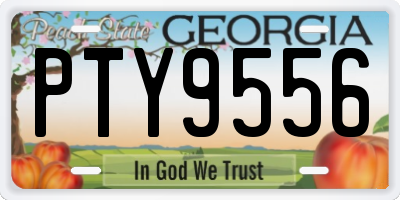 GA license plate PTY9556