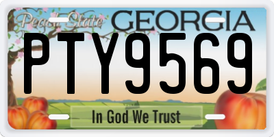 GA license plate PTY9569