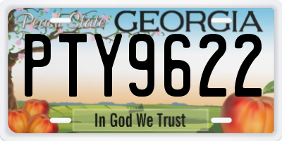 GA license plate PTY9622