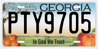 GA license plate PTY9705