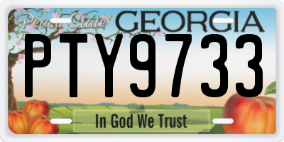 GA license plate PTY9733