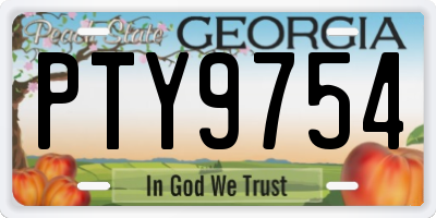 GA license plate PTY9754