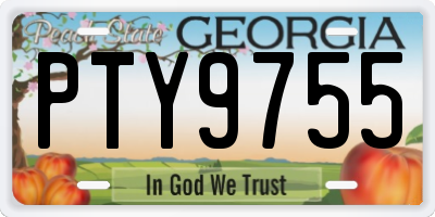 GA license plate PTY9755
