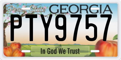 GA license plate PTY9757