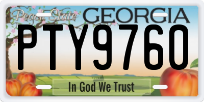 GA license plate PTY9760