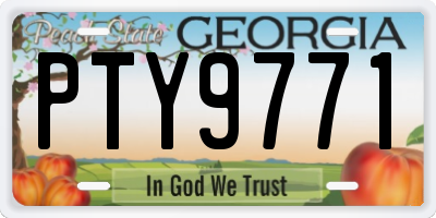 GA license plate PTY9771