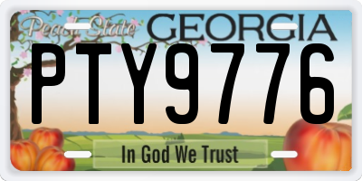 GA license plate PTY9776