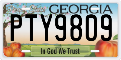 GA license plate PTY9809