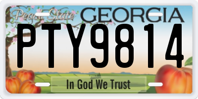 GA license plate PTY9814