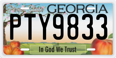 GA license plate PTY9833