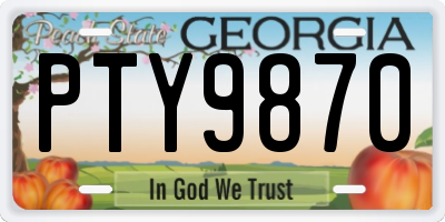 GA license plate PTY9870