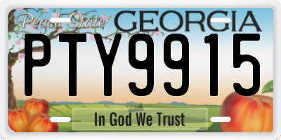GA license plate PTY9915