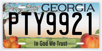 GA license plate PTY9921