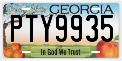 GA license plate PTY9935