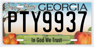 GA license plate PTY9937
