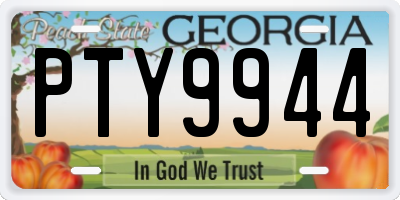 GA license plate PTY9944