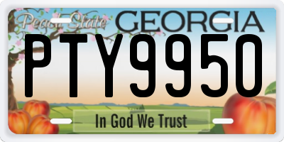 GA license plate PTY9950