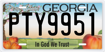GA license plate PTY9951