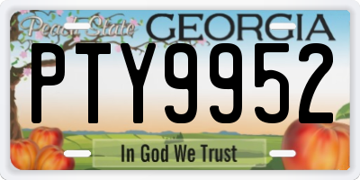 GA license plate PTY9952
