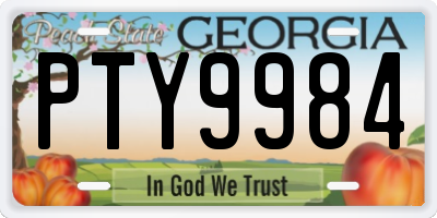 GA license plate PTY9984