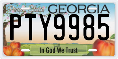 GA license plate PTY9985